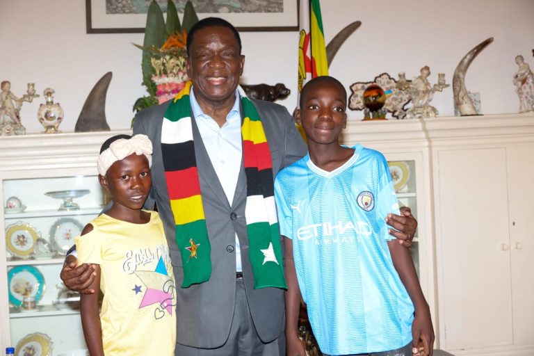 President Mnangagwa rewards brave kids